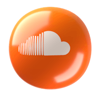 an orange button with the soundcloud logo on it
